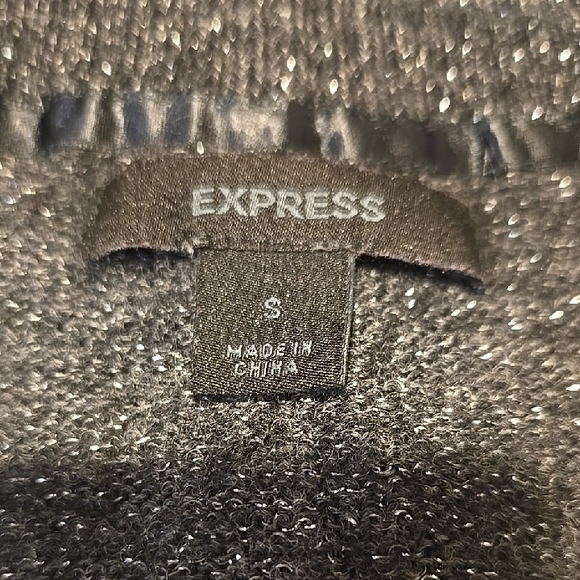 Express Black and Gray V-Neck Sweater S - Picture 2 of 4